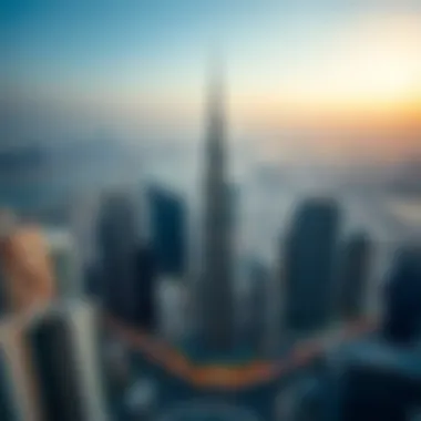Aerial view of Dubai featuring Al Fahad Tower 1 in the skyline
