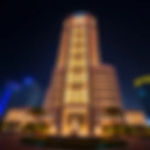 Stunning view of the Al Habtoor Building showcasing its unique architectural design