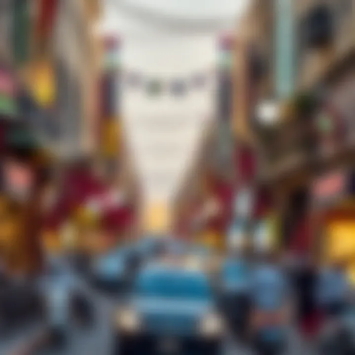 Cultural Vibrancy of Alfalah Street A lively streetscape depicting the cultural vibrancy of Alfalah Street