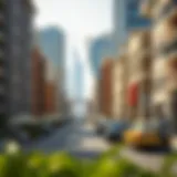 A panoramic view of Alfalah Street showcasing its unique architectural styles