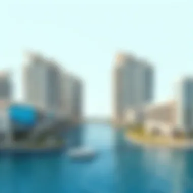 Artistic rendering of iconic architectural designs in Blue Waters Bay