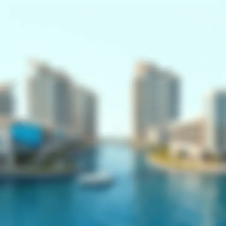 Artistic rendering of iconic architectural designs in Blue Waters Bay