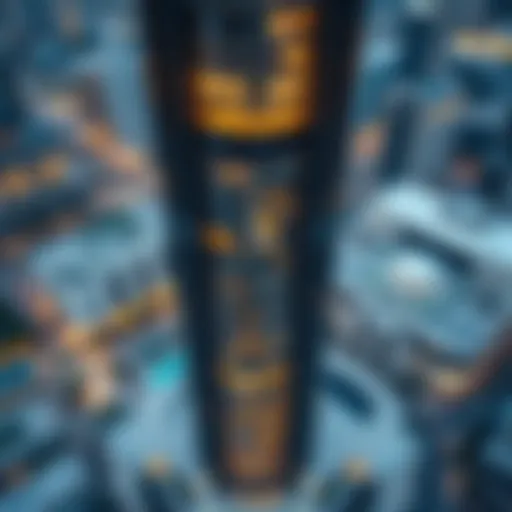 Aerial Architectural Overview of Blumont Capital Tower Aerial view of Blumont Capital Tower highlighting its architectural features