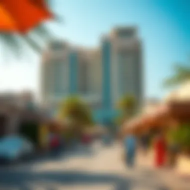 Community Vibe Around C18 Corniche Vibrant neighborhood surrounding C18 Corniche Building, illustrating the community atmosphere