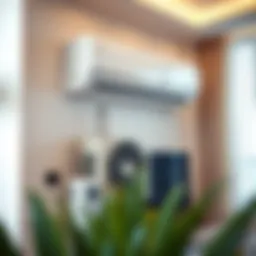 Air conditioning unit in a modern apartment