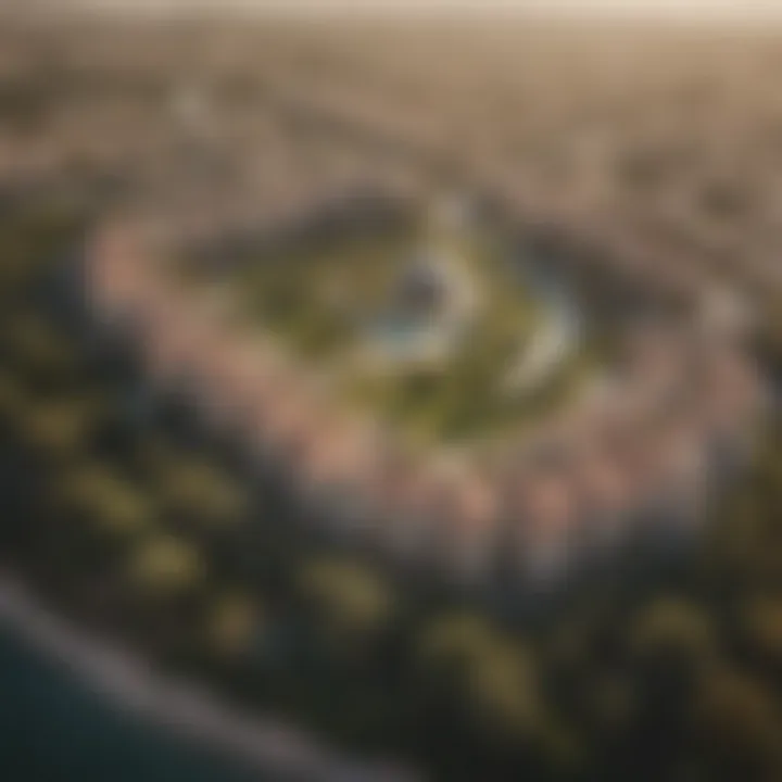 Aerial view of the Crest Grande community and surrounding landscape