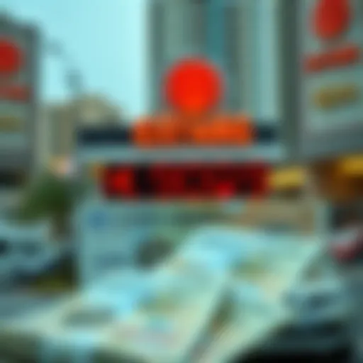 Currency exchange showcasing USD and AED