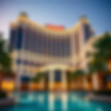 Architectural Marvel of DAMAC Paramount Hotel The stunning exterior facade of DAMAC Paramount Hotel showcasing its Hollywood-inspired architecture