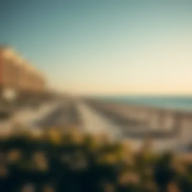 Luxurious Beach Amenities at Deira Dubai Island Beach Luxurious beach amenities including sun loungers and umbrellas along the coastline