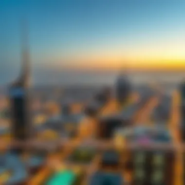Panoramic View of Dubai's Urban Landscape A panoramic view of Dubai highlighting its urban landscape and loft developments