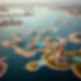 An aerial view of Emaar Lagoons showcasing its beautiful water features