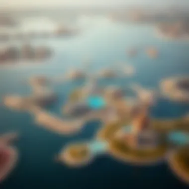 An aerial view of Emaar Lagoons showcasing its beautiful water features