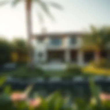 Luxurious villa in Emaar Lagoons surrounded by lush greenery