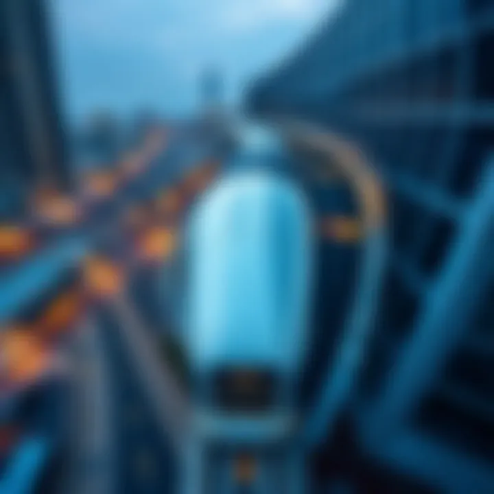 Aerial view of Emirate Tower Metro Station showcasing modern architecture