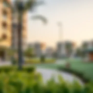 Community Park in Affordable Dubai Neighborhood A vibrant community park offering leisure activities in Dubai
