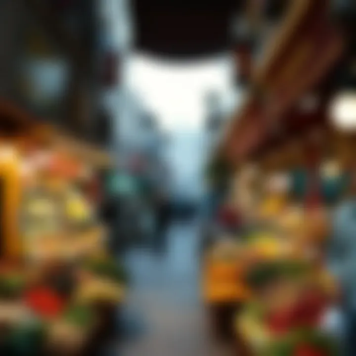 Local Market in Affordable Dubai Neighborhood A bustling local market highlighting the amenities available in affordable Dubai areas