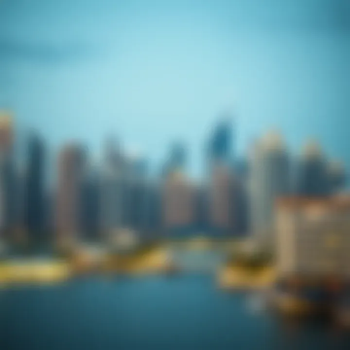 Jumeirah Lake Towers Skyline View of Jumeirah Lake Towers skyline showcasing modern architecture