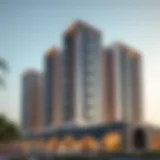 Stunning exterior view of Al Diwan Towers showcasing its modern architecture