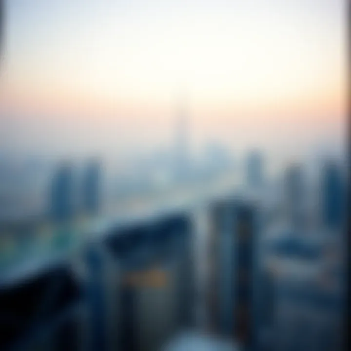 Dubai Skyline View Panoramic view of Dubai skyline from Al Fardan Building