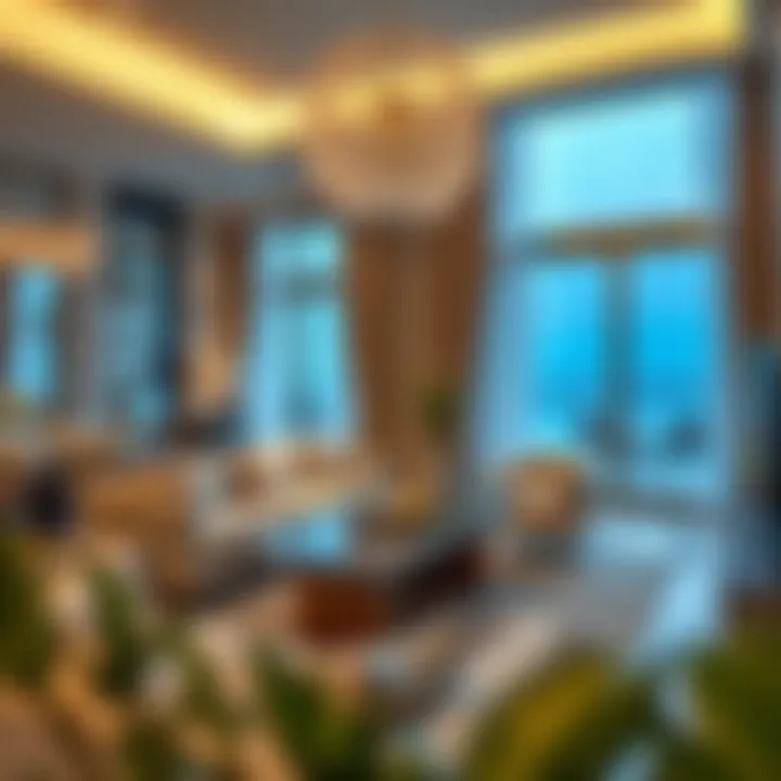 Interior Design Features Luxurious interior layout and design of an apartment