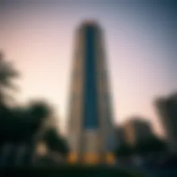 A stunning view of Al Fattan Tower showcasing its architectural design