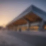 Exterior view of Al Jaddaf Metro Station highlighting modern architecture