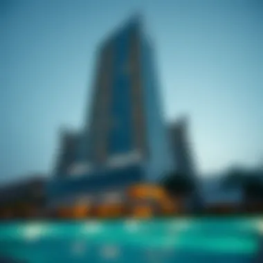 Architectural Marvel of Al Manara Tower Stunning view of Al Manara Tower showcasing its modern architectural design