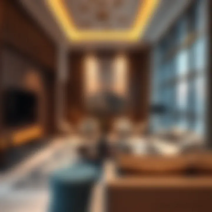 Living area showcasing shared amenities in Al Qusais