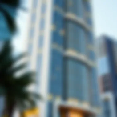 Facade of Al Reem Plaza Tower Architectural details of Al Reem Plaza Tower facade