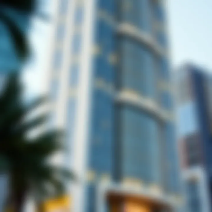 Facade of Al Reem Plaza Tower Architectural details of Al Reem Plaza Tower facade