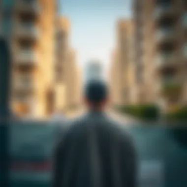 Tenant Exploring Rental Options A tenant exploring rental listings in Al Rigga