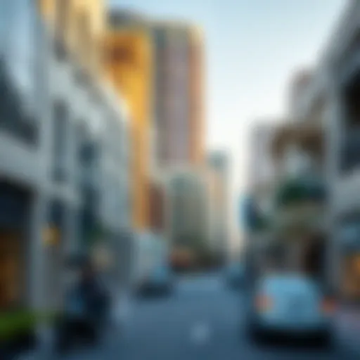 A vibrant street view of Al Rigga showcasing modern architecture