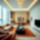 Spacious two-bedroom apartment living room in Al Wasl Karama