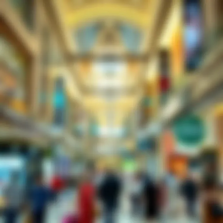 Interior view of Al Yahar Mall with bustling shopping activity