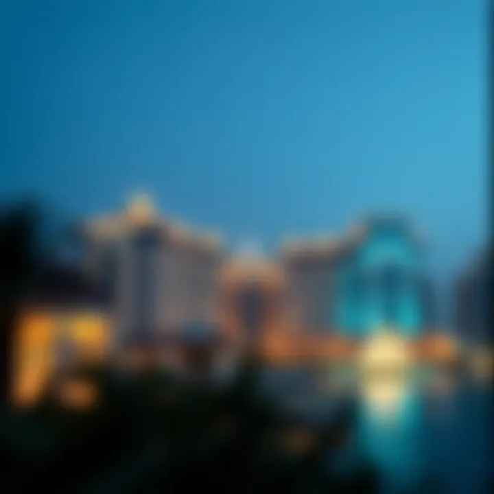 Evening Skyline of Atlantis the Royal Evening skyline showcasing Atlantis the Royal illuminated