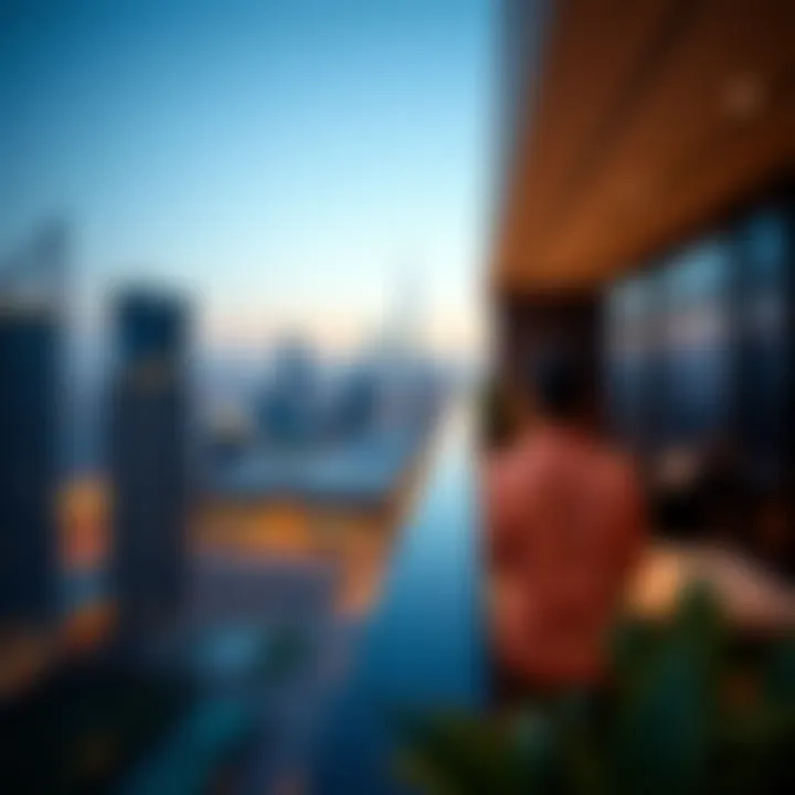 Panoramic skyline view from Avanti Tower's terraces