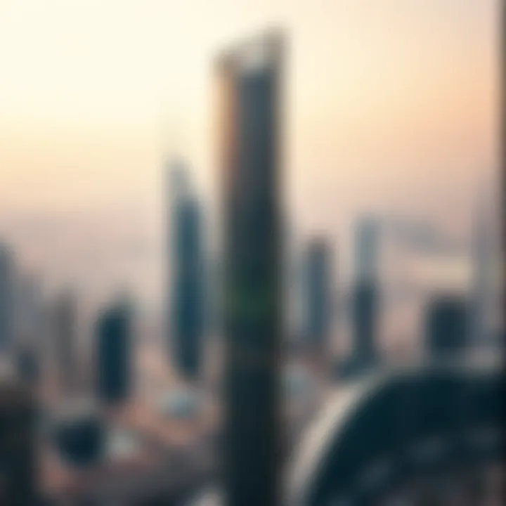 Baiy Tower in the Heart of Dubai's Skyline Aerial view showcasing Baiy Tower within the Dubai skyline