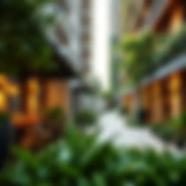 Community Spaces in Bay Square 8 Vibrant community spaces within Bay Square 8 filled with greenery