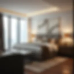 Stylish bed space in a modern apartment