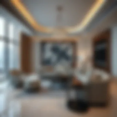 Sophisticated Living Spaces in Binghatti Residence Luxurious living room interior at Binghatti Residence