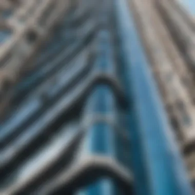 Architectural Marvel: The Blue Tower's Design Architectural detail of the Blue Tower