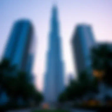 Striking view of the Blue Tower highlighting its architectural elegance