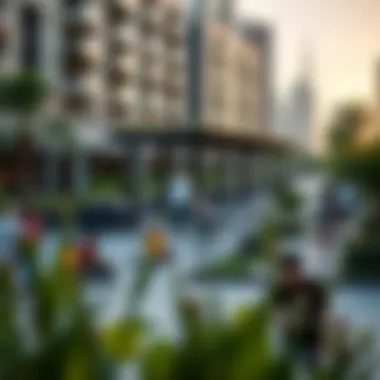 Vibrant Community Area at Burj Vista Vibrant community area with residents enjoying leisure activities