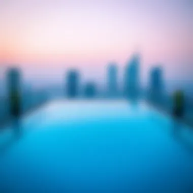 Rooftop Pool with City Views at D1 Tower D1 Tower's stunning rooftop pool with panoramic city views