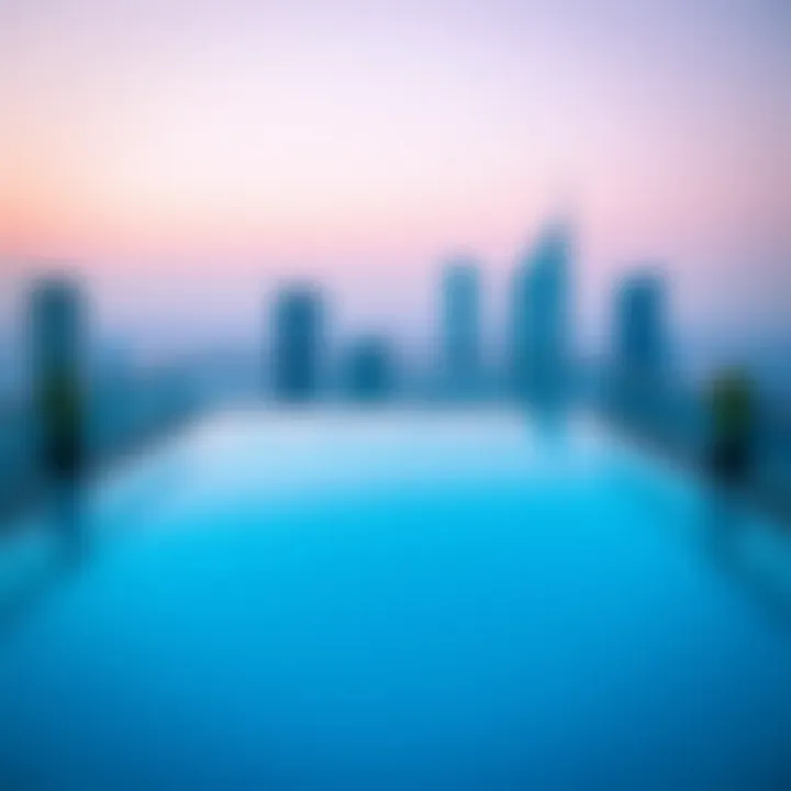 Rooftop Pool with City Views at D1 Tower D1 Tower's stunning rooftop pool with panoramic city views