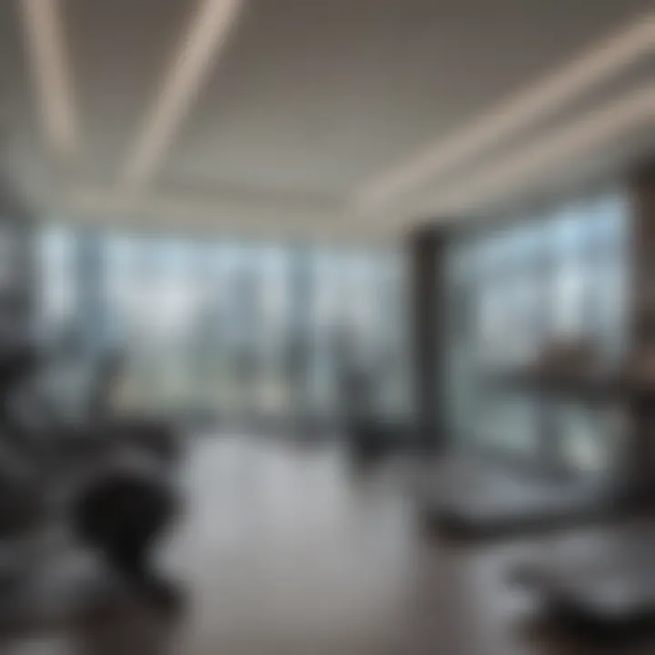 Well-equipped fitness center at Damac Executive Bay featuring modern gym equipment