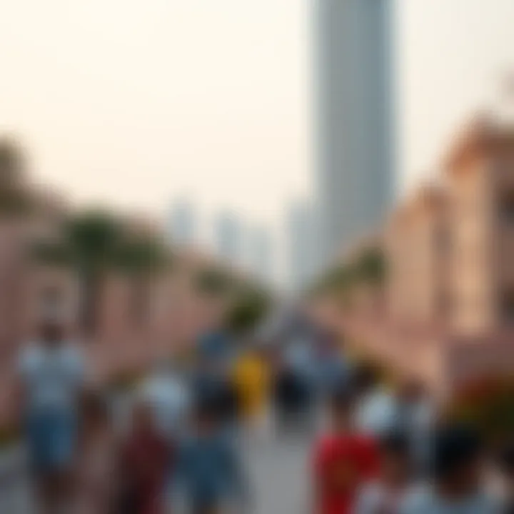 Community Surrounding Desert Sun Tower Vibrant community atmosphere surrounding the Desert Sun Tower