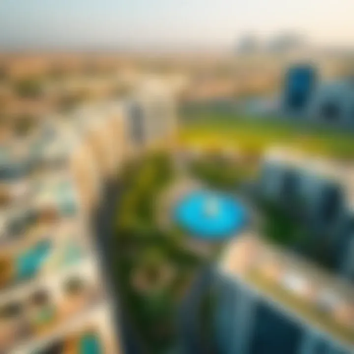 Aerial View of Dubai South Residence A stunning aerial view of Dubai South Residence showcasing its modern architecture and greenery