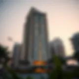 Stunning architectural view of an elite residence tower in Dubai