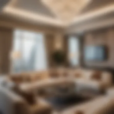 Luxurious Living Room at Etihad Plaza Luxurious living room in Etihad Plaza apartment